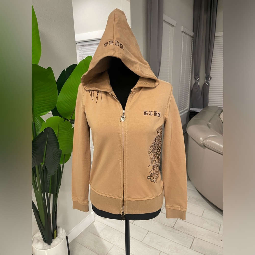 Y2K BCBGMaxazria studded embellished zip up hoodie S